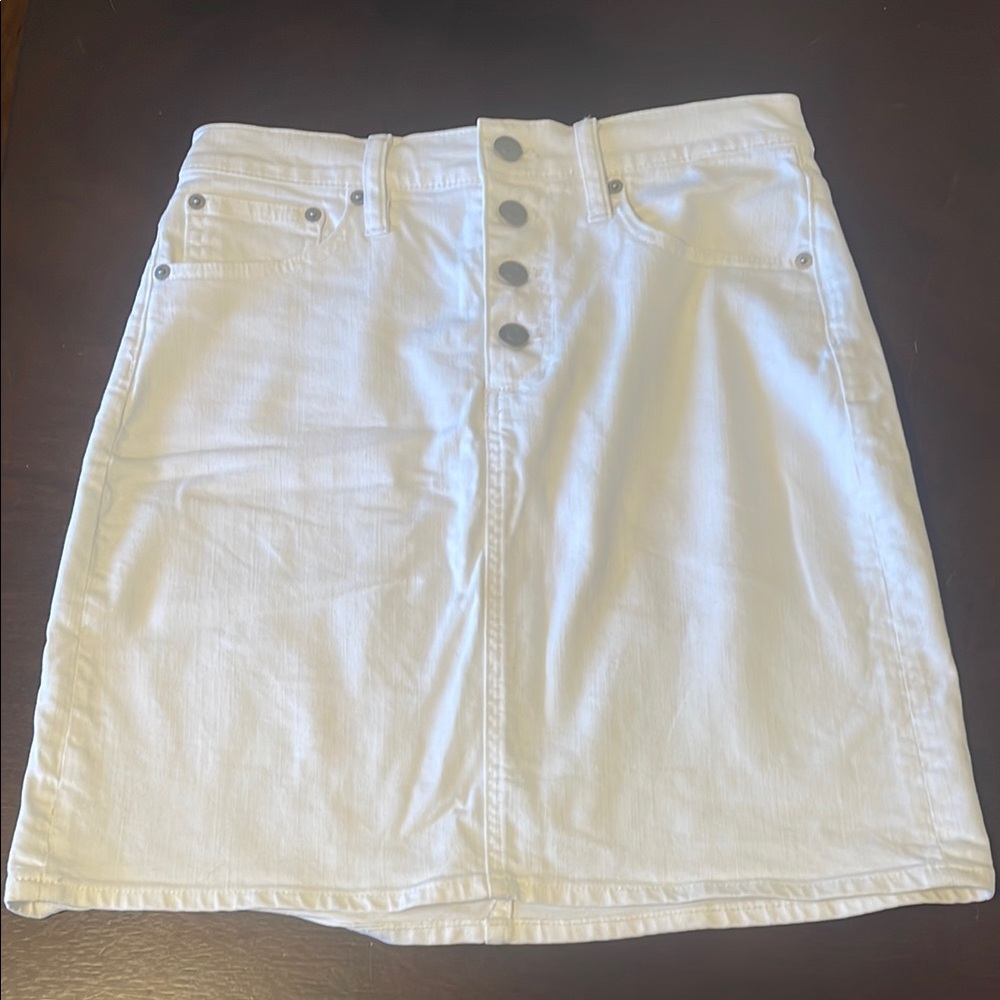 J. Crew White Knee-Length Casual Skirt